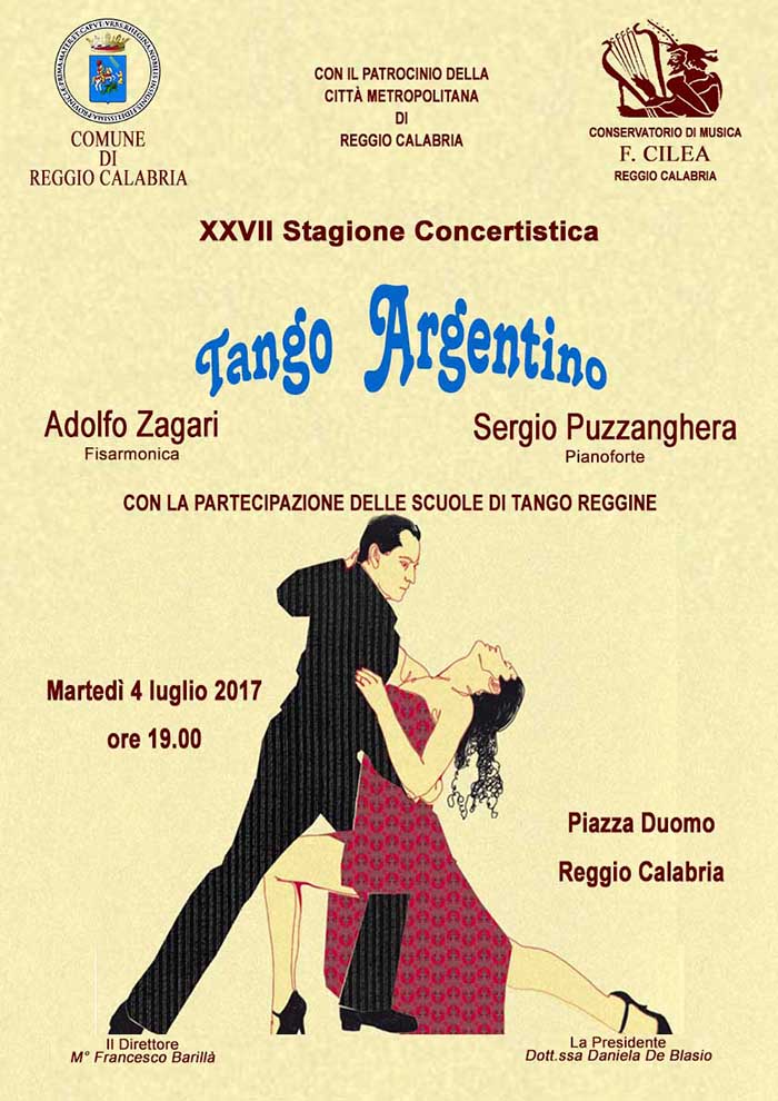Tango Argentino in piazza Duomo con i Maestri Puzzanghera (piano) e Zagari (fisarmonica)- 4 luglio 2017, ore 19